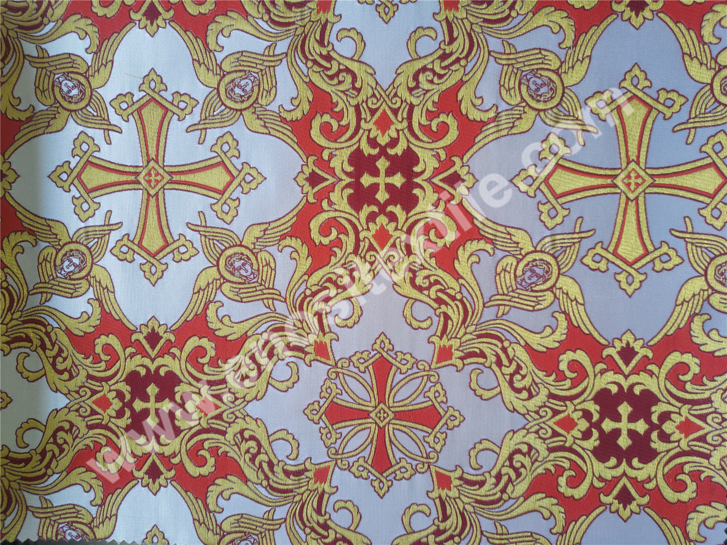 KL-5001 BORDEAUX-GOLD-RED Metallic Fabric